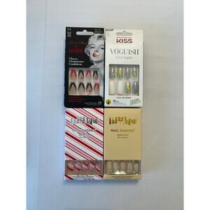 Press On Nail Lot of 4 - Red Aspen, Kiss Manicures